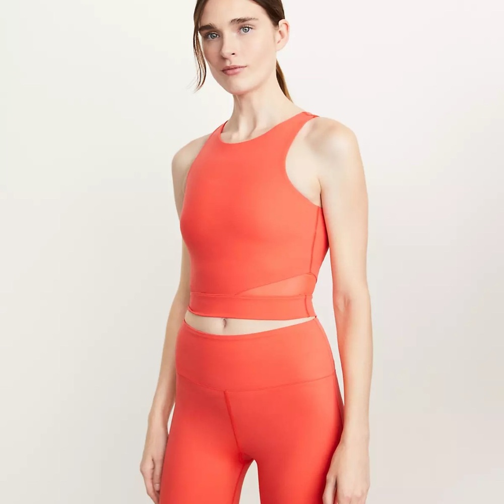 Lou & Grey Orange Sports Bra and leggings